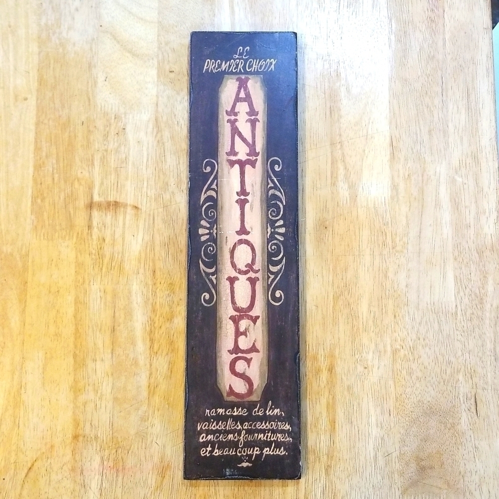 "ANTIQUES" Wooden Wall Art